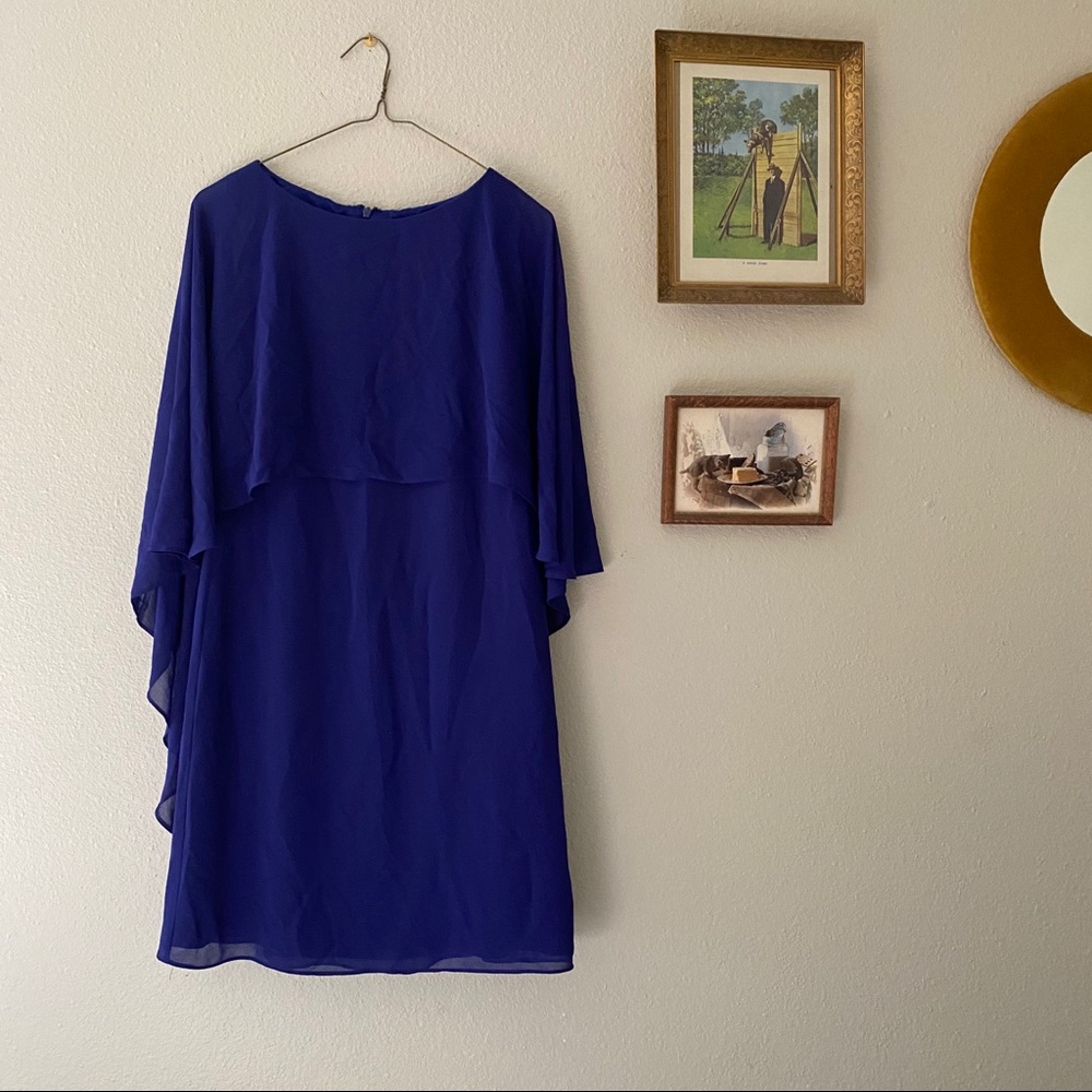 Vince Camino cape dress with Bateau neckline
